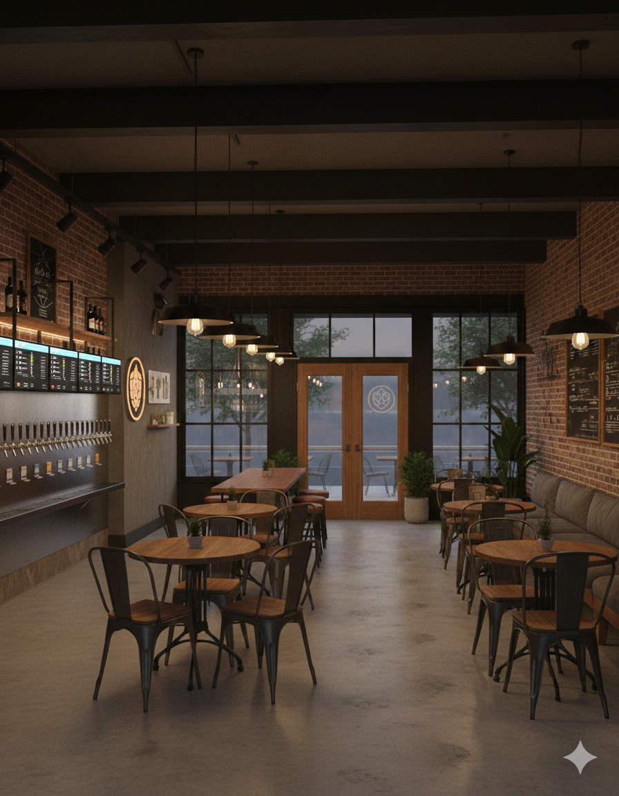 Fulshear Taproom self-pour tap wall